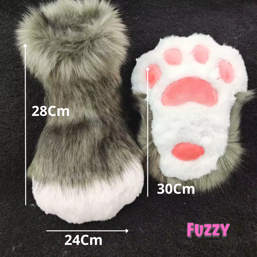 Fuzzy™ Cat Paw Slippers