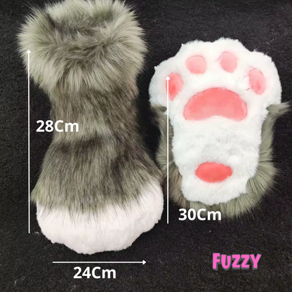 Fuzzy™ Cat Paw Slippers